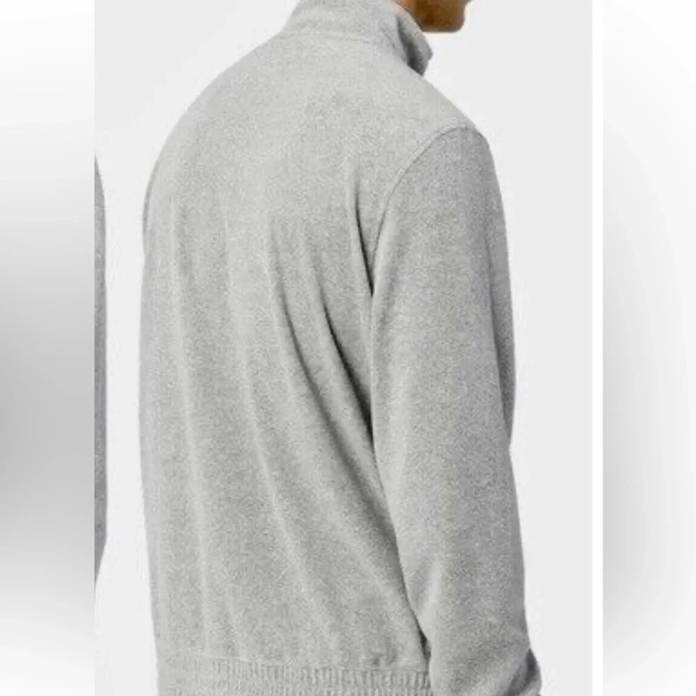 ***NEW Fila Heather Grey VELOUR Track Jacket with logo and weighted zipper (M) - Picture 15 of 16